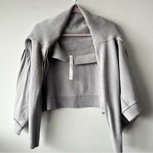 Lululemon Wrap It Up Sweater in light grey - Picture 8 of 11